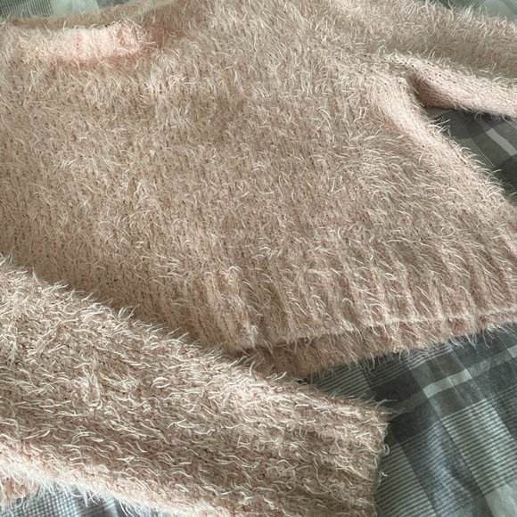 Mossimo Pink Fluffy Pull Over Sweater - Picture 4 of 5